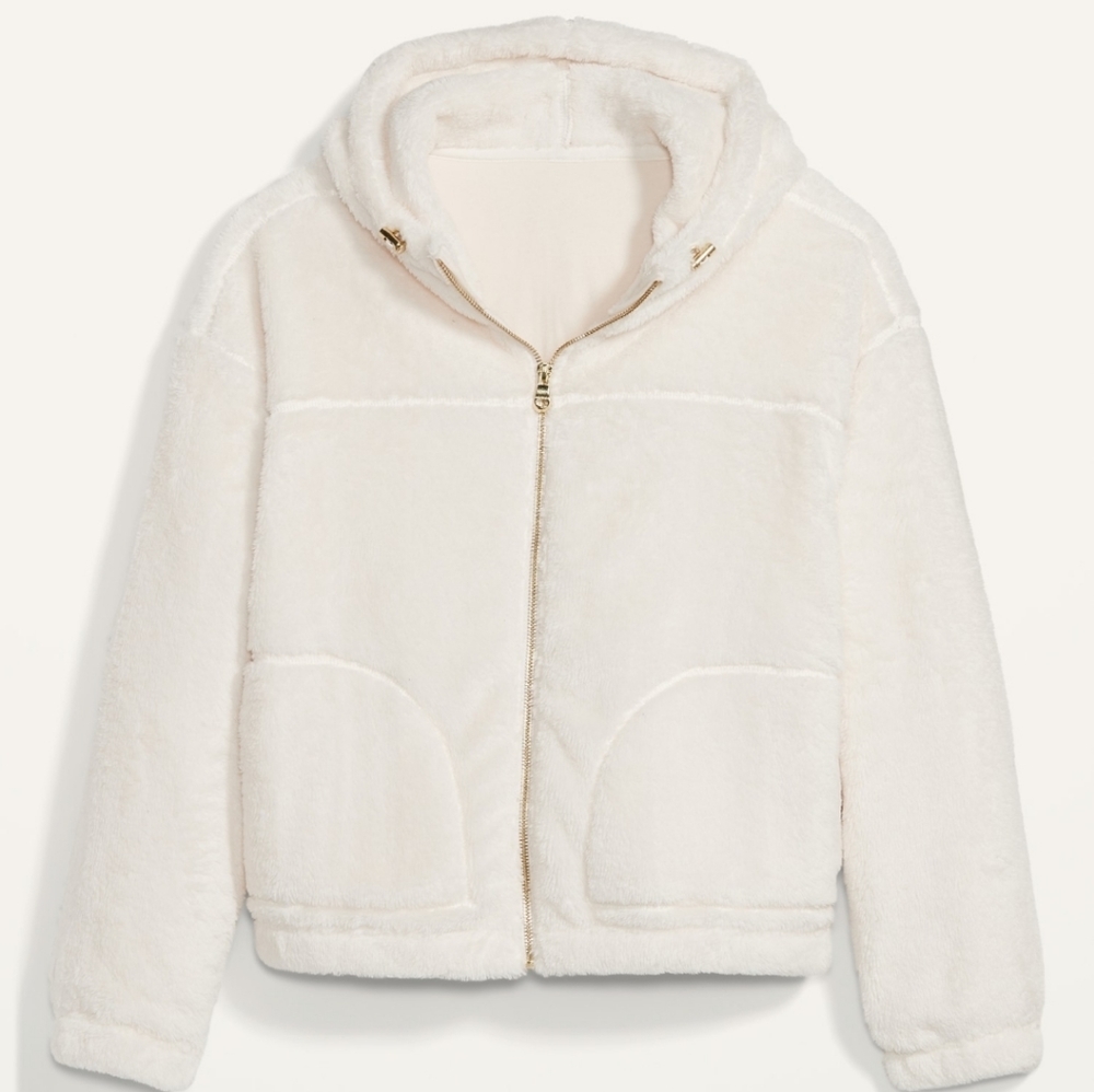 Fleece Hooded Jacket NWT Women's M Chic